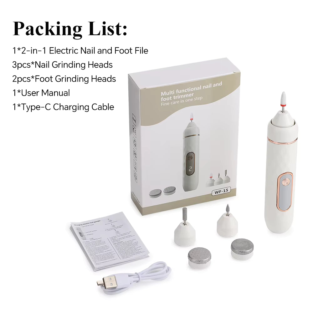 5-in-1 Rechargeable Electric Foot Callus Remover & Nail Grinder Pedicure Set